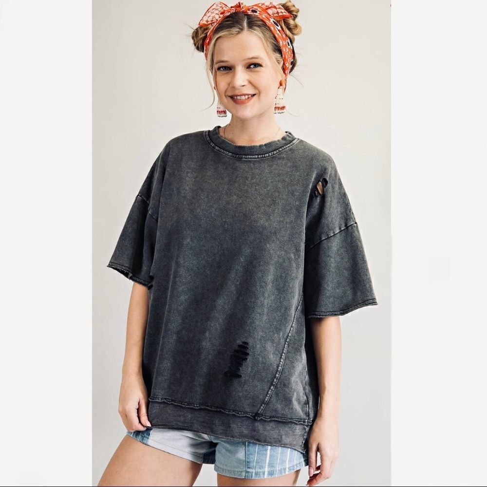 Anthropologie Easel Brand Mineral Washed Tee.
